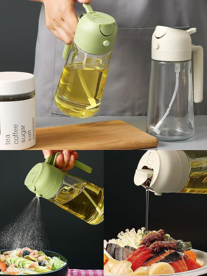 2-in-1 Glass Oil Sprayer & Dispenser - Perfect Cooking Control Every Time!