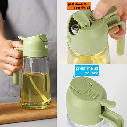 2-in-1 Glass Oil Sprayer & Dispenser - Perfect Cooking Control Every Time!