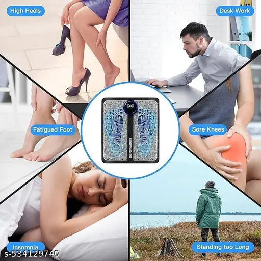 Vibrating Bubble Electric EMS Foot Massager Pad - Ultimate Relaxation at Home!