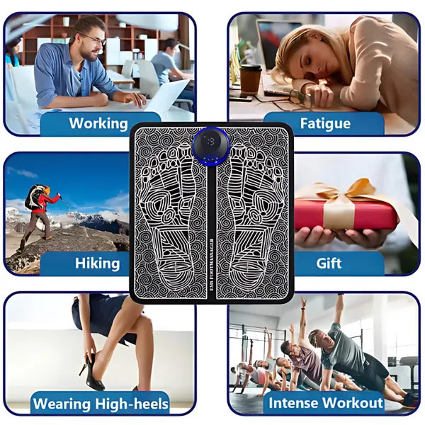 Vibrating Bubble Electric EMS Foot Massager Pad - Ultimate Relaxation at Home!